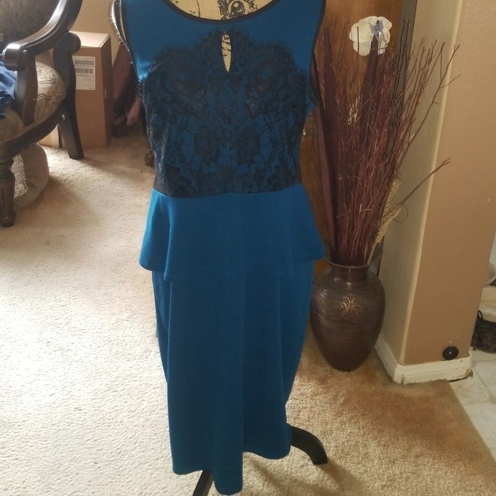 Pinup peplum dress by thalia nwot